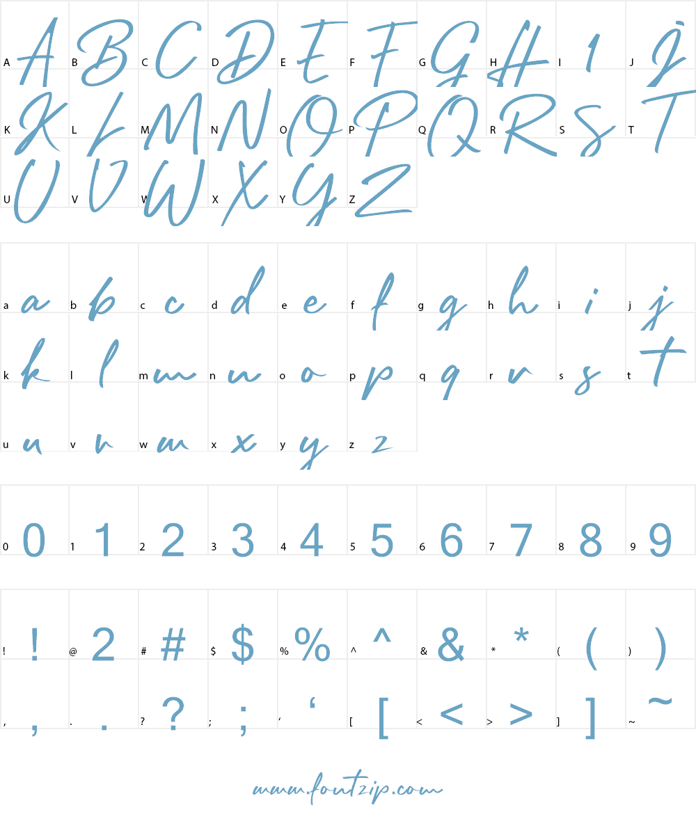 Rafttel Script DEMO Font Character
